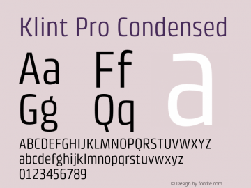 KlintPro-Condensed Version 1.00图片样张