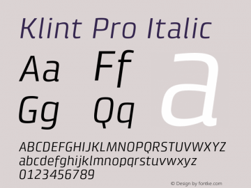 KlintPro-Italic Version 1.00图片样张