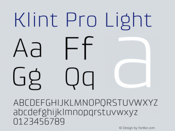 KlintPro-Light Version 1.00图片样张