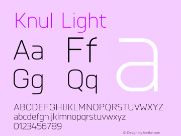 Knul-Light Version 1.001;PS 001.001;hotconv 1.0.56;makeotf.lib2.0.21325图片样张