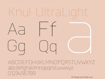 Knul-UltraLight Version 1.001;PS 001.001;hotconv 1.0.56;makeotf.lib2.0.21325图片样张