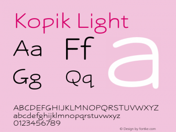 Kopik Light Version 001.000 October 2019图片样张