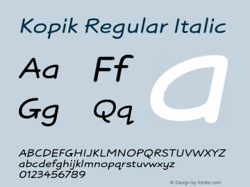 Kopik Regular Italic Version 001.000 October 2019图片样张
