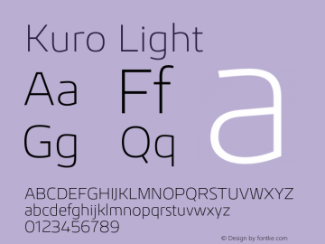 Kuro-Light Version 1.002;PS 001.002;hotconv 1.0.88;makeotf.lib2.5.64775图片样张