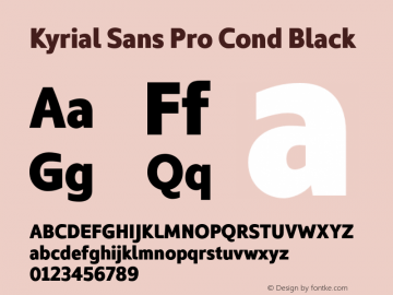 Kyrial Sans Pro Black Cond Version 1.000图片样张