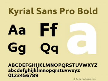 Kyrial Sans Pro Bold Version 1.000图片样张