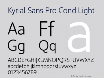 Kyrial Sans Pro Light Cond Version 1.000图片样张