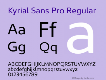 Kyrial Sans Pro Regular Version 1.000图片样张