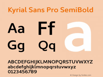 Kyrial Sans Pro SemiBold Version 1.000图片样张