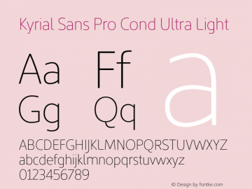 Kyrial Sans Pro Ult Light Cond Version 1.000图片样张