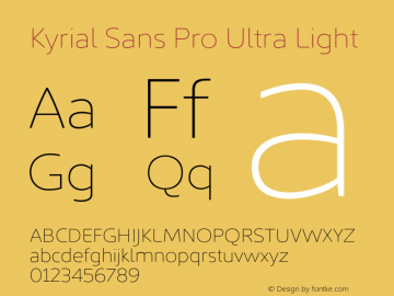 Kyrial Sans Pro Ultra Light Version 1.000图片样张