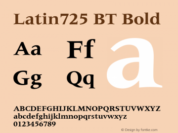 Latin725 BT Bold Version 1.01 emb4-OT图片样张