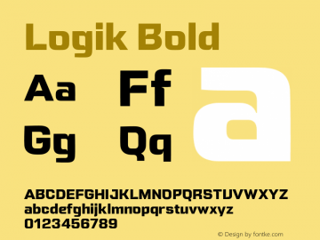 Logik Bold Version 1.000;hotconv 1.0.109;makeotfexe 2.5.65596图片样张
