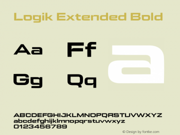 Logik Extended Bold Version 1.000;hotconv 1.0.109;makeotfexe 2.5.65596图片样张