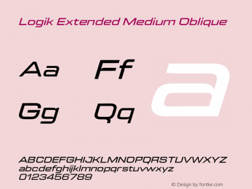 Logik Extended Medium Oblique Version 1.000;hotconv 1.0.109;makeotfexe 2.5.65596图片样张