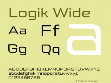 Logik Wide Version 1.000;hotconv 1.0.109;makeotfexe 2.5.65596图片样张