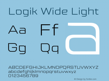 Logik Wide Light Version 1.000;hotconv 1.0.109;makeotfexe 2.5.65596图片样张