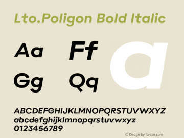 Lto.Poligon Bold Italic Version 2.100;hotconv 1.0.109;makeotfexe 2.5.65596图片样张