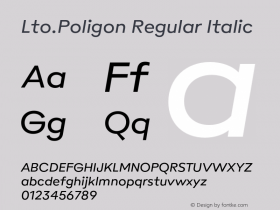 Lto.Poligon Regular Italic Version 2.100;hotconv 1.0.109;makeotfexe 2.5.65596图片样张