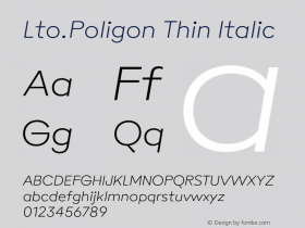 Lto.Poligon Thin Italic Version 2.100;hotconv 1.0.109;makeotfexe 2.5.65596图片样张