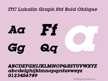 ITC Lubalin Graph Std Medium Bold Italic Version 1.00 Build 1000图片样张