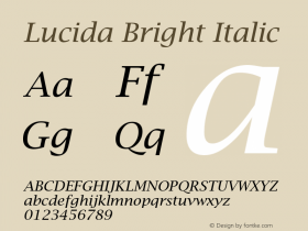 Lucida Bright Italic Version 1.00图片样张