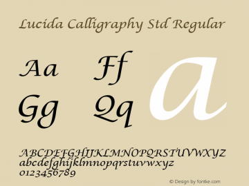 Lucida Calligraphy Std Version 1.00图片样张