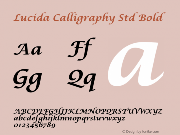 LucidaCalligraphyStd-Bold Version 1.000图片样张