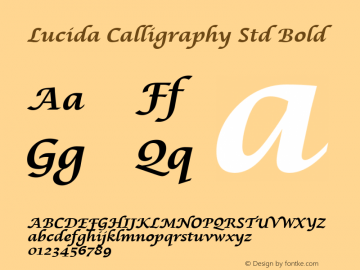 Lucida Calligraphy Std Bold Version 1.00图片样张