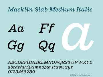 Macklin Slab Medium Italic Version 1.10图片样张