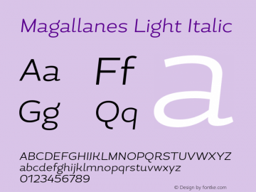 MagallanesLight-Italic 1.000图片样张