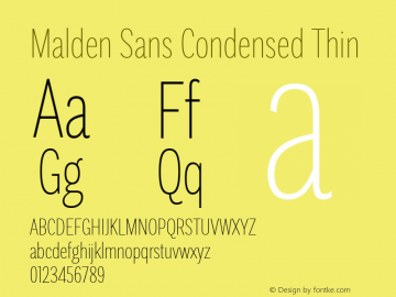 Malden Sans Cond Thin Version 1.00, build 13, s3图片样张