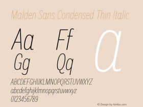 Malden Sans Cond Thin It Version 1.00, build 13, s3图片样张