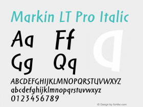 MarkinLTPro-Italic Version 1.000;PS 001.000;hotconv 1.0.38图片样张