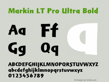 MarkinLTPro-UltraBold Version 1.000;PS 001.000;hotconv 1.0.38图片样张