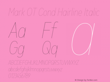 Mark OT Cond Hairline Italic Version 7.60图片样张
