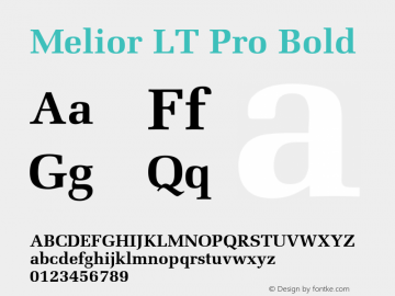 Melior LT Pro Bold Version 2.10 Build 1000图片样张