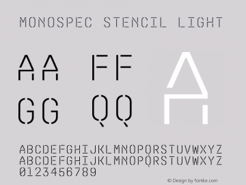 MonoSpec Stencil Light Version 1.000;hotconv 1.0.109;makeotfexe 2.5.65596图片样张