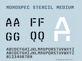 MonoSpec Stencil Medium Version 1.000;hotconv 1.0.109;makeotfexe 2.5.65596图片样张