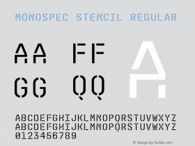 MonoSpec Stencil Regular Version 1.000;hotconv 1.0.109;makeotfexe 2.5.65596图片样张