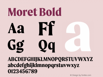 Moret Bold Version 001.000 January 2019图片样张