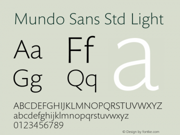 MundoSansStd-Light Version 1.000;PS 001.000;hotconv 1.0.38图片样张