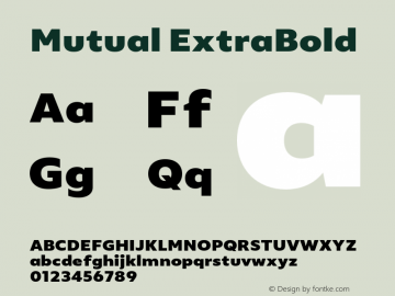 Mutual ExtraBold Version 1.00图片样张