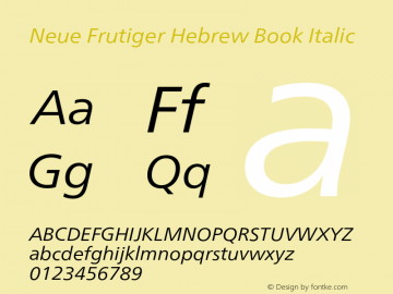 Neue Frutiger Hebrew Book It Version 1.00, build 5, s3图片样张