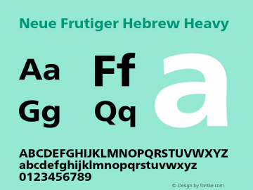 Neue Frutiger Hebrew Heavy Version 1.00, build 5, s3图片样张