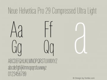 Neue Helvetica Pro 29 Cm Ult Lt Version 1.000图片样张