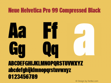 Neue Helvetica Pro 99 Cm Black Version 1.000图片样张