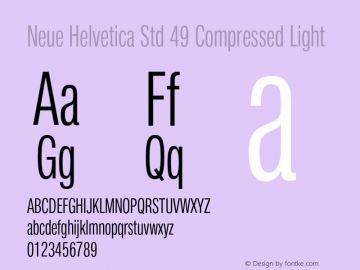 Neue Helvetica Std 49 Cm Light Version 1.00, build 9, s3图片样张