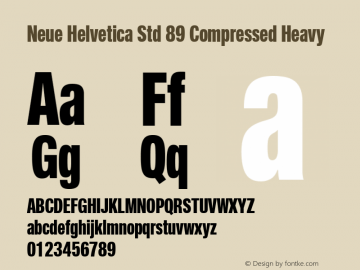 Neue Helvetica Std 89 Cm Heavy Version 1.00, build 9, s3图片样张