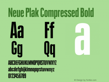 Neue Plak Compressed Bold Version 1.00, build 9, s3图片样张